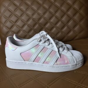 Adidas Superstar Sneakers White Iridescent Pink Women’s 8.5
